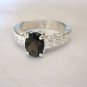1.25 Ct Smokey Brown Quartz Ring Sterling Silver .925 Oval Cut