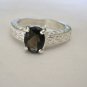 1.25 Ct Smokey Brown Quartz Ring Sterling Silver .925 Oval Cut