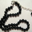 Cultured Freshwater Black Seed Pearl & Sterling Silver 8"-10" Ankle Bracelet Cultured Freshwater Black Seed Pearl & Sterling Silver 8"-10" Ankle Bracelet