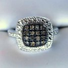.20 CT Champagne Brown Diamond Ring Sterling Silver .925 Cocktail Fancy Color I2