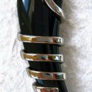 Black Onyx Saber-Tooth Lucky Horn Tusk Stainless Steel Pendant Wolf Black Onyx Saber-Tooth Lucky Horn Tusk Stainless Steel Pendant Wolf