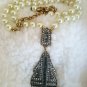 Heidi Daus Bronzetone "Everyday Chic" Beaded Pave Crystal Drop 17" Necklace NEW