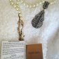 Heidi Daus Bronzetone "Everyday Chic" Beaded Pave Crystal Drop 17" Necklace NEW
