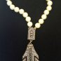 Heidi Daus Bronzetone "Everyday Chic" Beaded Pave Crystal Drop 17" Necklace NEW