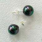 10mm Black Mother of Pearl Earrings Sterling Silver .925 Butterfly Backings 10mm Black Mother of Pearl Earrings Sterling Silver .925 Butterfly Backings