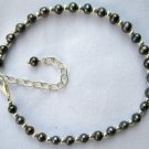 Cultured Pearl & Sterling Silver 8"-10" Ankle Bracelet Midnight Blue Black