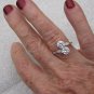 2 Carat Sterling Silver CZ Two-Stone Bypass Ring with CZ Baguettes Trending NOW