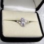 2 Carat Sterling Silver CZ Two-Stone Bypass Ring with CZ Baguettes Trending NOW