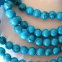 5mm Turquoise Bead Stretch Bracelet 5 Individual Strands Mix Match Blue 7.5-8"