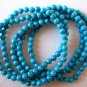 5mm Turquoise Bead Stretch Bracelet 5 Individual Strands Mix Match Blue 7.5-8"