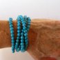 5mm Turquoise Bead Stretch Bracelet 5 Individual Strands Mix Match Blue 7.5-8"