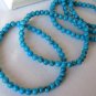 5mm Turquoise Bead Stretch Bracelet 5 Individual Strands Mix Match Blue 7.5-8"