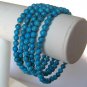 5mm Turquoise Bead Stretch Bracelet 5 Individual Strands Mix Match Blue 7.5-8"