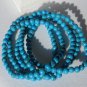 5mm Turquoise Bead Stretch Bracelet 5 Individual Strands Mix Match Blue 7.5-8"