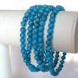 5mm Turquoise Bead Stretch Bracelet 5 Individual Strands Mix Match Blue 7.5-8"