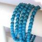 5mm Turquoise Bead Stretch Bracelet 5 Individual Strands Mix Match Blue 7.5-8"