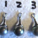 Black Tahitian Pearl Pendant Semi-Baroque 10-11mm A Quality Sterling Silver .925 Black Tahitian Pearl Pendant Semi-Baroque 10-11mm A Quality Sterling Silver .925