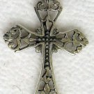 Sterling Silver Cross Filigree Pendant 1.25 Inch Long .925