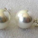10mm White Shell Pearl Stud Earrings Sterling Silver .925 Butterfly Backings 10mm White Shell Pearl Stud Earrings Sterling Silver .925 Butterfly Backings