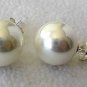10mm White Shell Pearl Stud Earrings Sterling Silver .925 Butterfly Backings