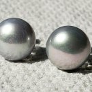 8-8.5mm Silver Grey Cultured Freshwater Pearl Stud Earrings Sterling Silver .925 8-8.5mm Silver Grey Cultured Freshwater Pearl Stud Earrings Sterling Silver .925