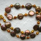 18" Designer Chocolate Freshwater Coin Pearl Necklace with Sterling Silver Clasp 18" Designer Chocolate Freshwater Coin Pearl Necklace with Sterling Silver Clasp