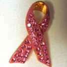 Crystal Breast Cancer Pink Ribbon Brooch 1/2 Sale goes to Breast Cancer Research
