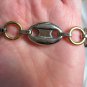 Two-Tone Silver & Gold Tone Stainless Steel Oval & Circle Link Bracelet 8" Greek