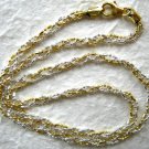 16" Italy Sterling Silver & 14k Gold Braided Chain Necklace 16" Italy Sterling Silver & 14k Gold Braided Chain Necklace