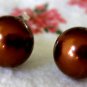 10mm South Sea Shell Chocolate Pearl Earrings Sterling Silver
