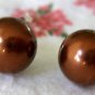 10mm South Sea Shell Chocolate Pearl Earrings Sterling Silver