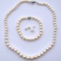 Graduated Off-Round Freshwater Pearl Necklace Bracelet Earring Set 5-10mm