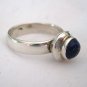 Deep Blue Lapis .925 Sterling Silver Ring Round Cabochon Solitaire 1.75 Ct