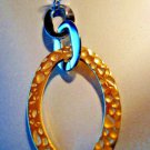 Stainless Steel 2-Tone Silver & Gold Oval Hoop Dangle Earrings 2.75" No Tarnish