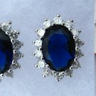 Royal Blue Sapphire & White CZ Ring, Earrings & Necklace Set Sterling Silver 925 Royal Blue Sapphire & White CZ Ring, Earrings & Necklace Set Sterling Silver 925