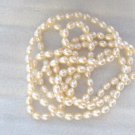 48" Natural Cream/Ivory Freshwater Cultured Rice Pearl Necklace No Clasp