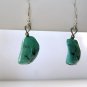 Green Turquoise Sterling Silver .925 Dangle Earrings French Hook 1.25" Length