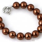 Chocolate Mother of Pearl Bracelet 7.5" with 12mm Beads Chocolate Mother of Pearl Bracelet 7.5" with 12mm Beads