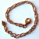 Italy Sterling Silver & 14k Rose Gold Plated Bracelet 7" Braided Rose and Silver