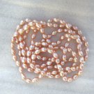 48" Natural Pink Freshwater Cultured Rice Pearl Necklace No Clasp 48" Natural Pink Freshwater Cultured Rice Pearl Necklace No Clasp