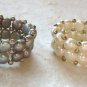 White, Brown, Black or Gray Two-strand Freshwater Pearl Stretch Ring