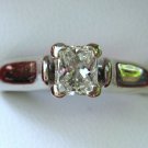0.52 Carat Rectangular Princess Cut Diamond Ring with Appraisal 14k White Gold 0.52 Carat Rectangular Princess Cut Diamond Ring with Appraisal 14k White Gold