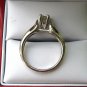 0.52 Carat Rectangular Princess Cut Diamond Ring with Appraisal 14k White Gold