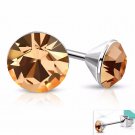 6mm Round Stainless Steel Earring Studs Made with Butterscotch Swarovski Element 6mm Round Stainless Steel Earring Studs Made with Butterscotch Swarovski Element
