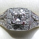 3/4 Ct 14k Natural Princess Diamond Ring Vintage Inspired Halo Fred Meyer 3/4 Ct 14k Natural Princess Diamond Ring Vintage Inspired Halo Fred Meyer