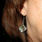 Paua Abalone Shell Dangle Earrings 2" Iridescent Blue Green Tan Light Refract