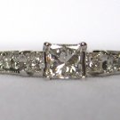 .76 Ct Natural Princess Cut Diamond Ring 3-Stone w/Accents 14k Anniverary