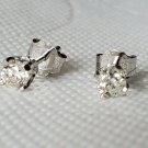 1/3 Carat Diamond Stud Earrings Round Brilliant Cut 14K White Gold Butterfly Bac 1/3 Carat Diamond Stud Earrings Round Brilliant Cut 14K White Gold Butterfly Bac