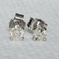 1/3 Carat Diamond Stud Earrings Round Brilliant Cut 14K White Gold Butterfly Bac