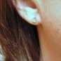 1/3 Carat Diamond Stud Earrings Round Brilliant Cut 14K White Gold Butterfly Bac